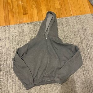 Grey Hooded Crop-top